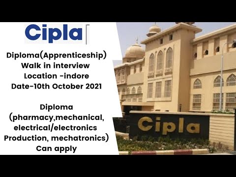 Cipla company requirements Diploma Apprenticeship 2020/2021