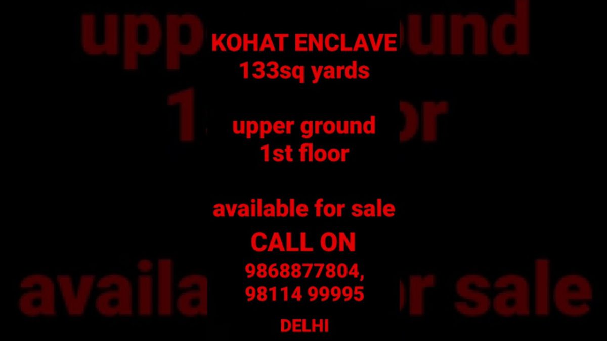 FLOORS AVAILABLE IN DELHI (KOHAT ENCLAVE) FOR SALE .. NEW CONSTRUCTION @ reasonable price