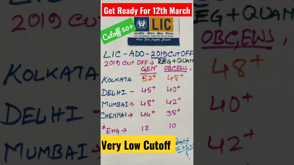 LIC ADO LOW CUTOFF 12th March 2023#licado2023 #licado #lic #cutoff #insuranceexam #bankexam #hindi
